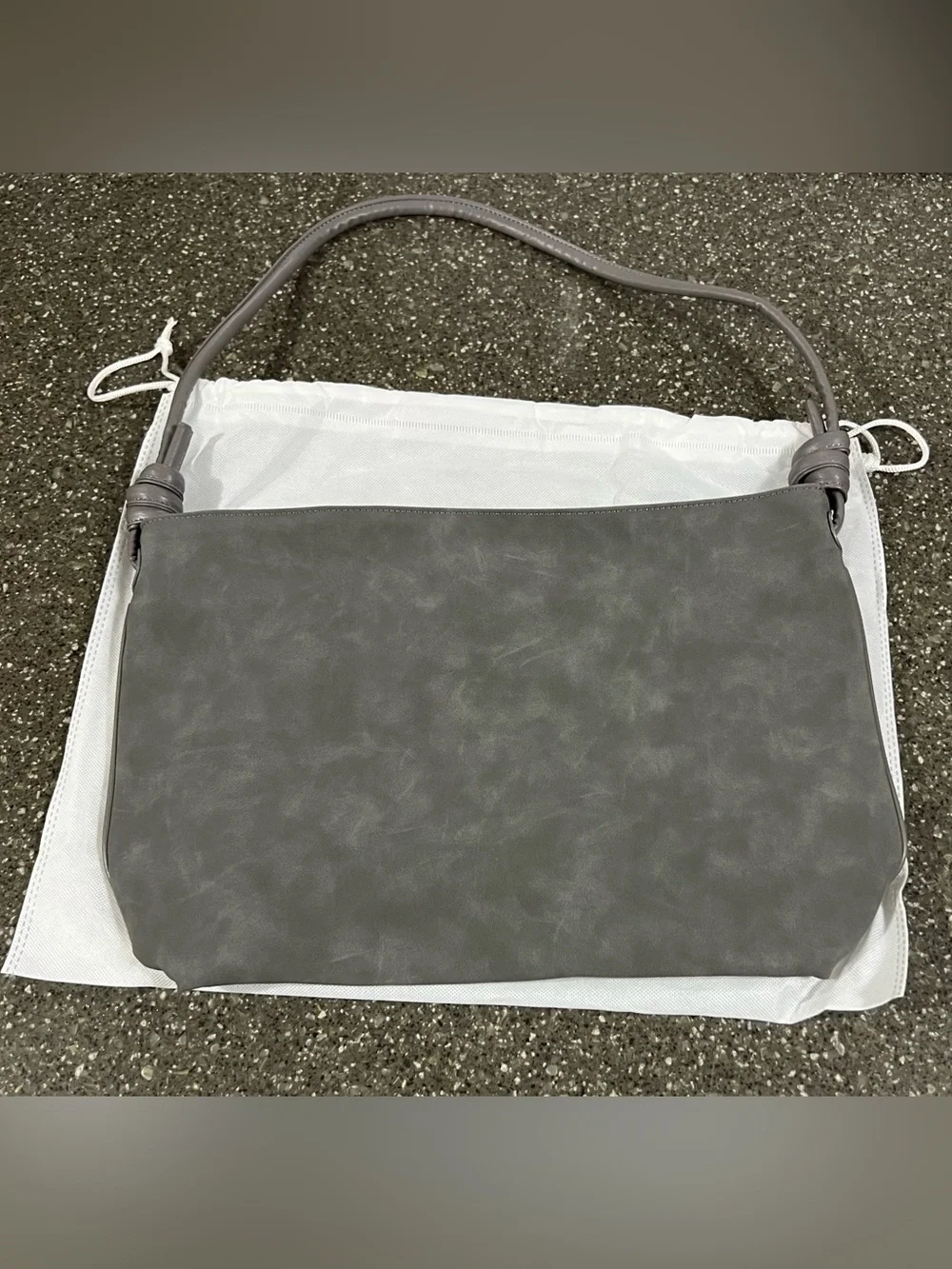NEW 8 Other Reasons Large Stylish Gray Betsy Hobo Suede Shoulder Bag Purse Tote - Picture 6 of 9